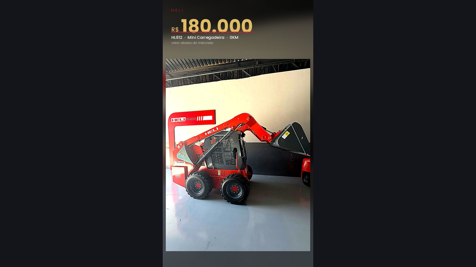 Mini Carregadeira Heli HL812 — foto real 1